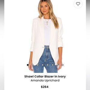 Revolve Amanda Uprichard Shawl Collar Blazer in Ivory